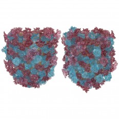 Pair of Murano glass flower sconces